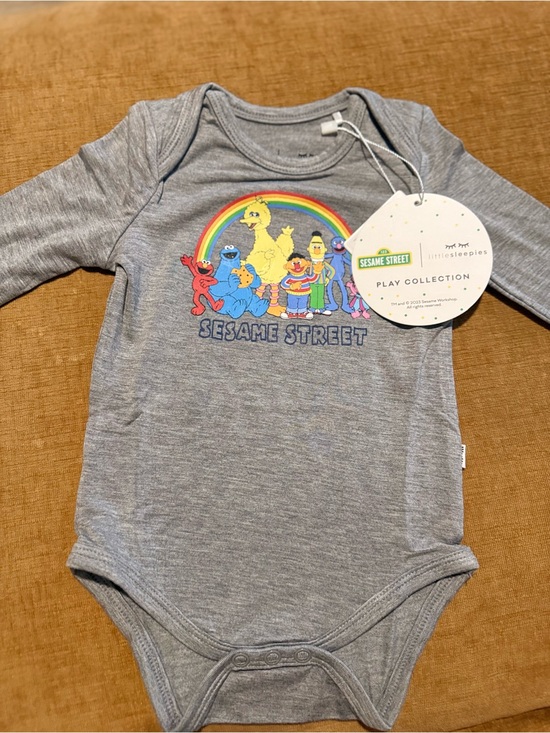 Little Sleepies Other - Little Sleepies Gray Sesame Street Rainbow Graphic Bodysuit